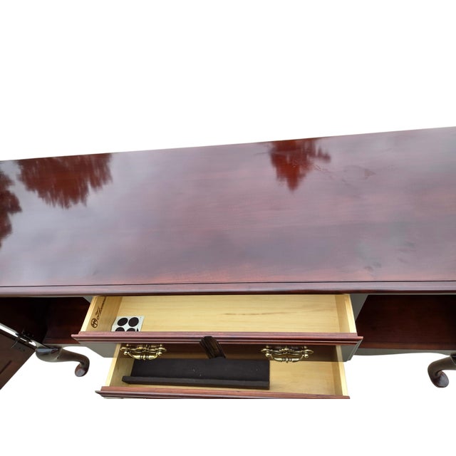 1990s 1990s Thomasville Collectors Cherry Queen Ann Server Sideboard Buffet Console Bar For Sale - Image 5 of 14