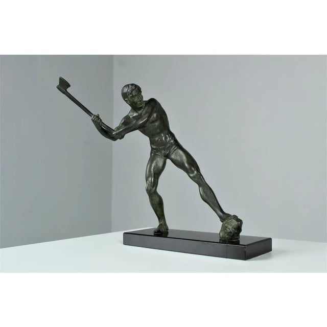 Early 20th Century Bronze of Woodsman with Axe, 1920s For Sale - Image 11 of 11