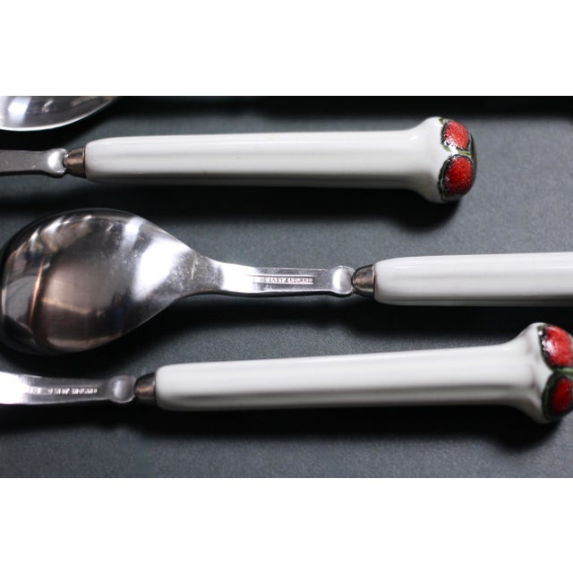 1970s Boho Chic Denby Regency White Jewel Flatware - Large Spoon or Soup Spoon For Sale - Image 6 of 13