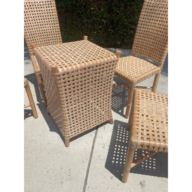 Early 21st Century Authentic McGuire Antalya Laced Rawhide Dining Table & 4 Chairs For Sale - Image 5 of 14