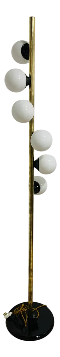 Vintage Floor Lamp with 6 Opaline Spheres, Italy, 1960s