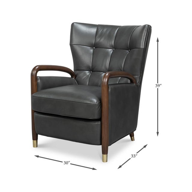 Mid-Century Modern Gray Leather Armchair For Sale - Image 12 of 12