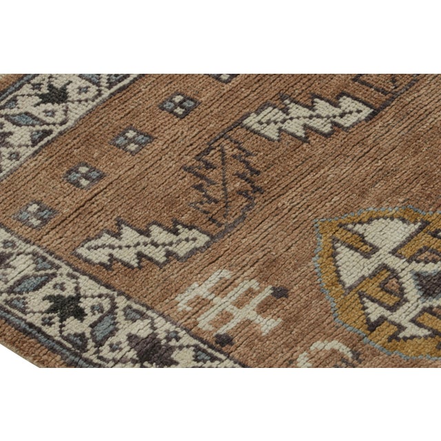 Rug & Kilim’s Brown Tribal Style Runner Rug With Primitivist Geometric Patterns For Sale In New York - Image 6 of 7