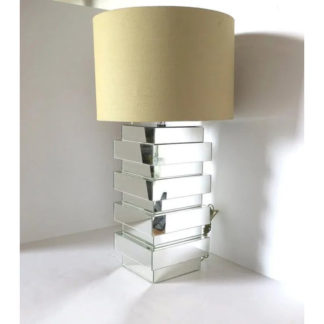 Postmodern 70s Modern Postmodern Mirrored Table Lamp, Circa 1970s For Sale - Image 3 of 13