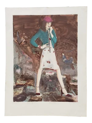 Don Dolan "Rosie Afraid" Monoprint C.1980