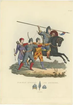 Knight and Archers, 1842, Paper