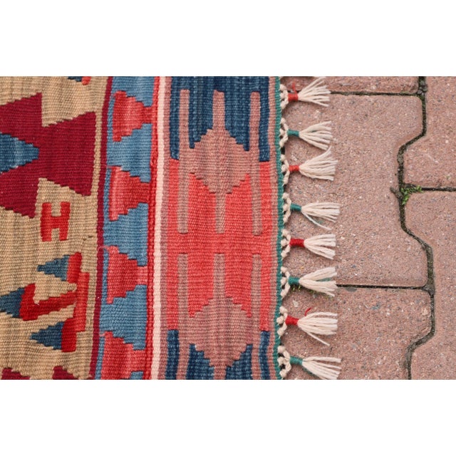 Textile 1960s Pastel Colorful Nomadic Antique Handmade Kilim Rug For Sale - Image 7 of 10