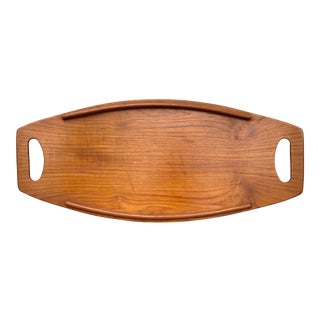 Vintage Jens Quistgaard for Dansk Teak Surfboard Serving Tray For Sale