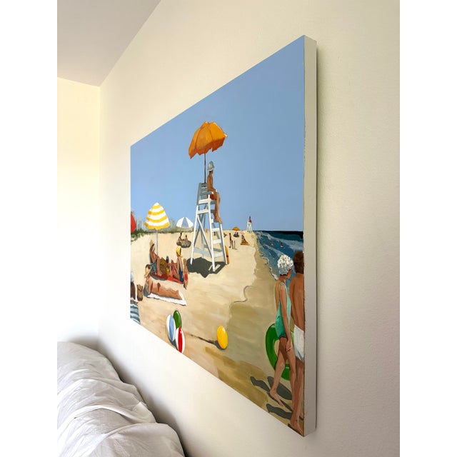 Textile "On a Cloudless Day" Original Modern Oil Painting, by Jennifer Hohlfelder For Sale - Image 7 of 8