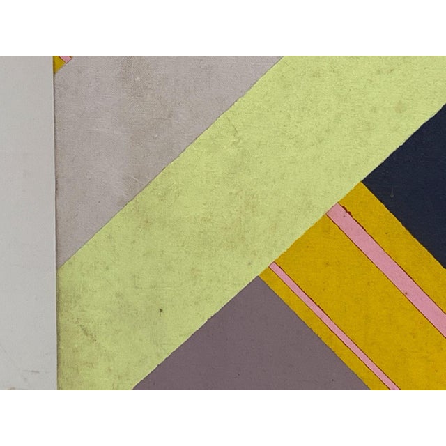 Textile 1970s Large Abstract O/C Painting For Sale - Image 7 of 7