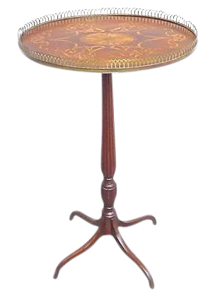 Antique Oval Inlaid Pedestal Table