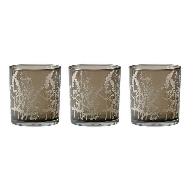 Wildflower Glass Candle Holder (Set of 3) For Sale