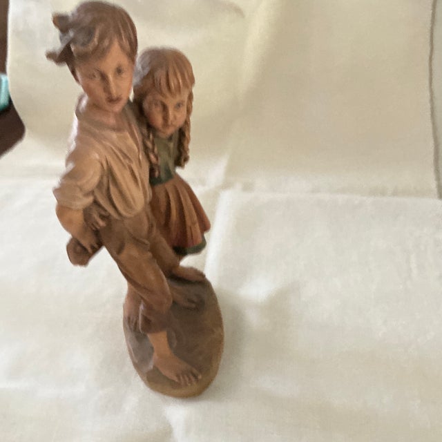 Traditional Anri Hand Carved Alpine Wood, Hansel and Gretel Designed by Ulrich Barnardi. For Sale - Image 3 of 3