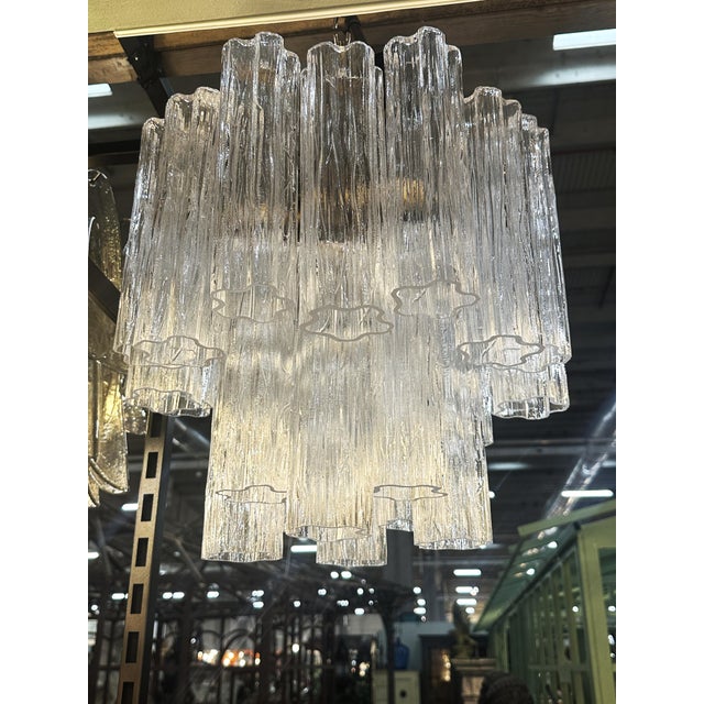 Contemporary Murano Glass “Tronchi” Chandelier Burnished Metal Frame by Simoeng For Sale - Image 6 of 7