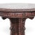 Traditional Antique Marble Top Carved Oak Round Table Made in Belgium For Sale - Image 3 of 6