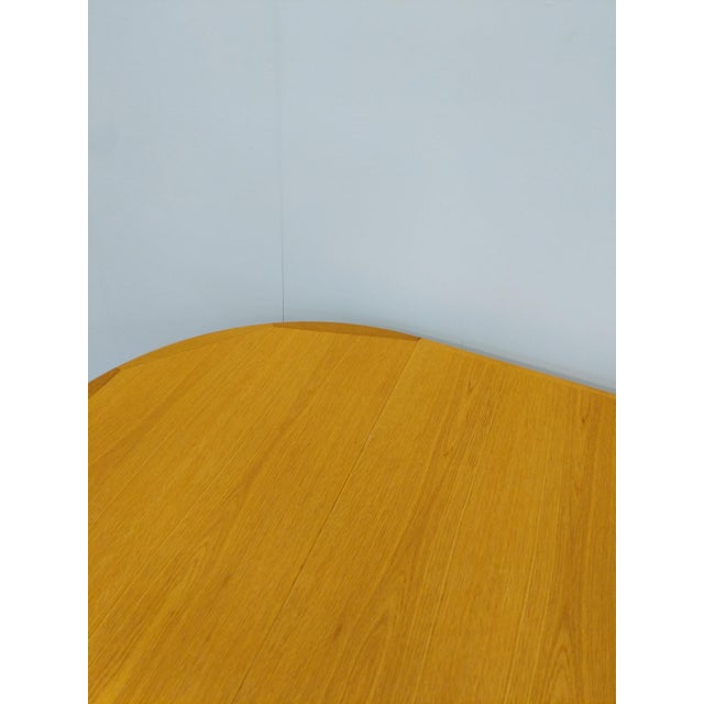 Brown Vintage Mid Century Modern Oak Extendable Dining Table by Laurits M Larsens For Sale - Image 8 of 11