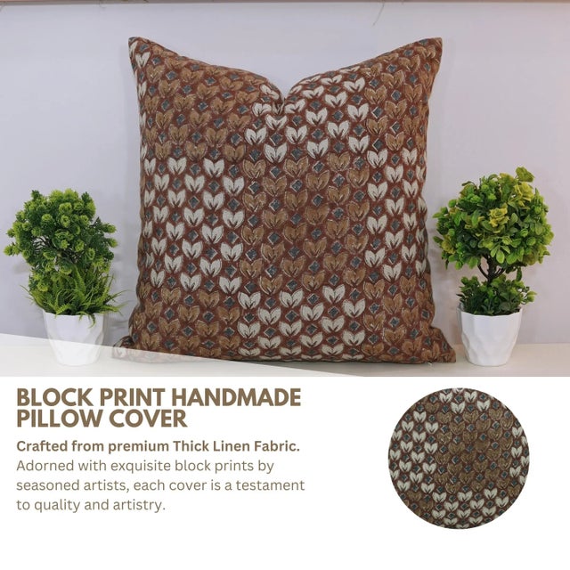 Bring a touch of handcrafted beauty to your home with this handmade block print cushion cover from Fabdivine. Made from...