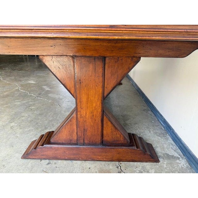 Spanish Revival Walnut Dining Table With Inlaid Top, Early 20th Century For Sale In Los Angeles - Image 6 of 16