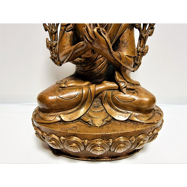 18th Century Buddha Priest in Bronze, Nepal For Sale - Image 4 of 14