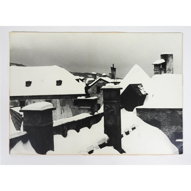 French Vintage Continental Snowy Winter Rooftop Photograph For Sale - Image 3 of 4