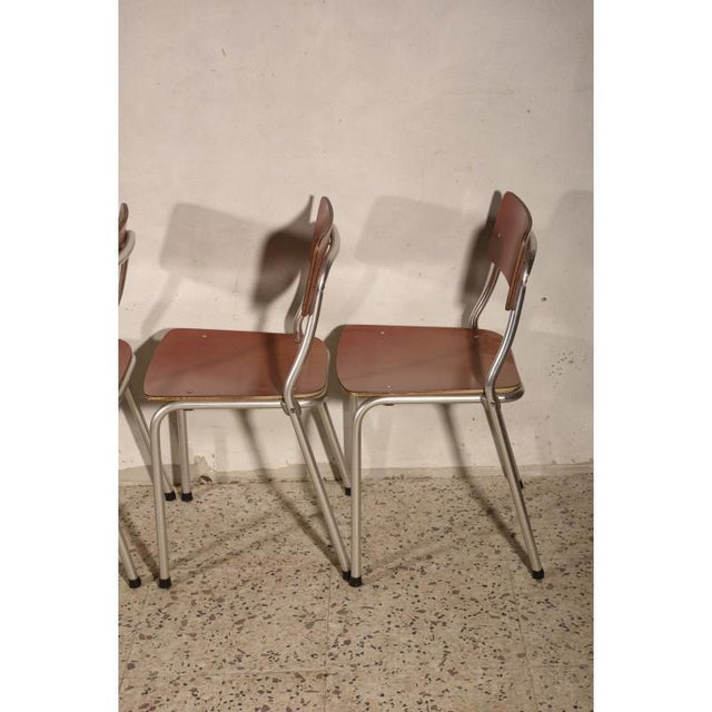 Metal Italian Pink Formica & Aluminium Chair, 1950s For Sale - Image 7 of 18