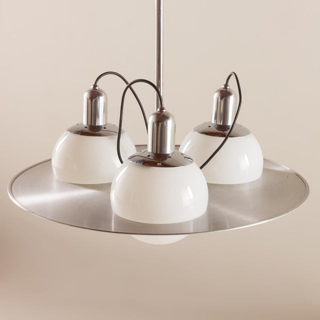 Mid-Century Modern Large Italian Space Age Chandelier, 1970s For Sale - Image 3 of 10