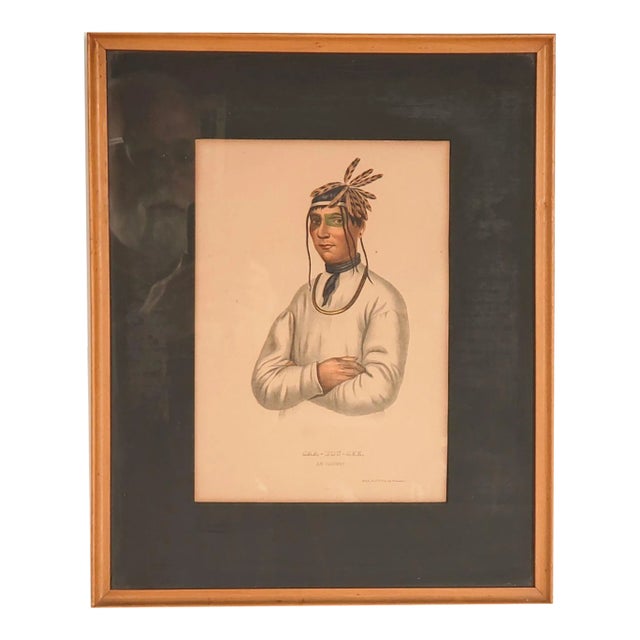 Hand-Colored Engraving of American Indians, 19th Century For Sale