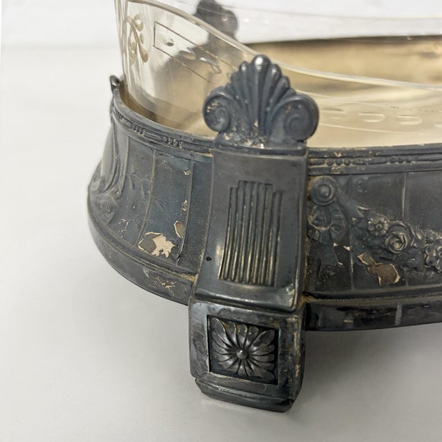 Art Nouveau Italian Silver-Plated Metal and Glass Sculptural Centrepiece, 1930s For Sale - Image 14 of 16