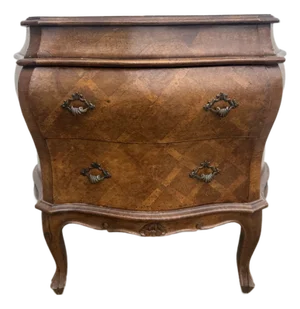 Italian Parquetry Bombe Nightstand