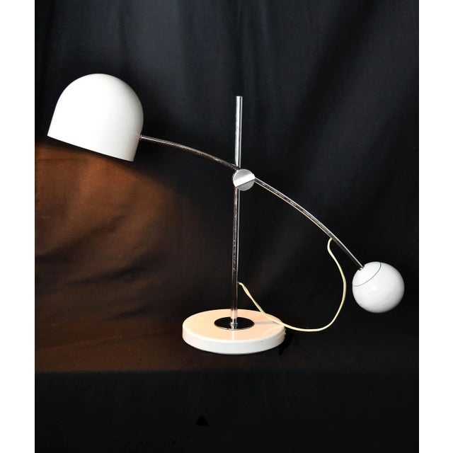 Mid-Century Modern Tall White Arch Counterbalance Desk Lamp For Sale - Image 3 of 11