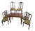 Vintage Italian Walnut Table with Chairs, 1940s, Set of 7 For Sale