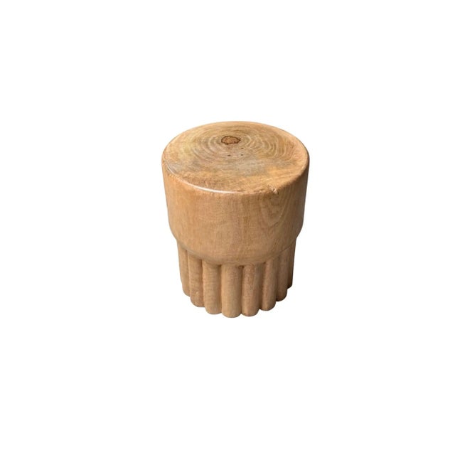 Contemporary Sculptural Mango Wood Side Table, Modern Organic For Sale - Image 3 of 6