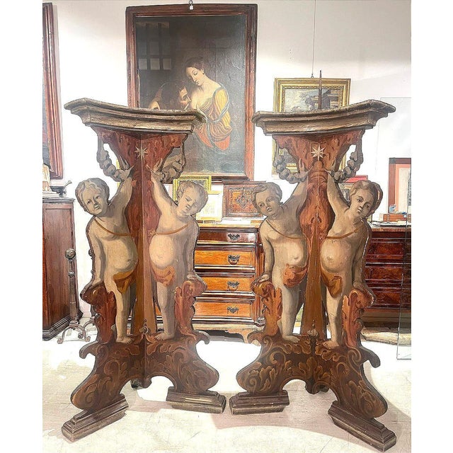 Italian Palace Candleholders, Set of 2 For Sale - Image 4 of 8