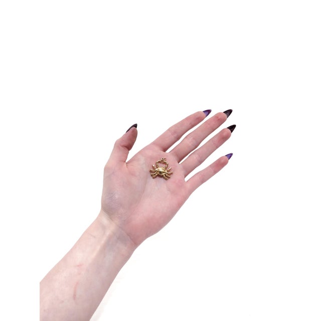 Mid-Century Modern Vintage 14k Gold Figural Crab Pendant or Charm for a Bracelet For Sale - Image 3 of 11