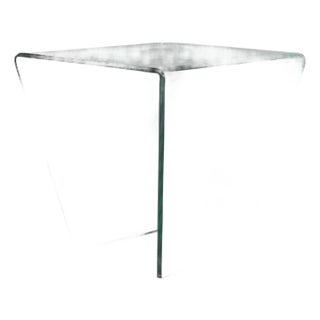 20th Century French Postmodern Curved Glass Coffee Table For Sale