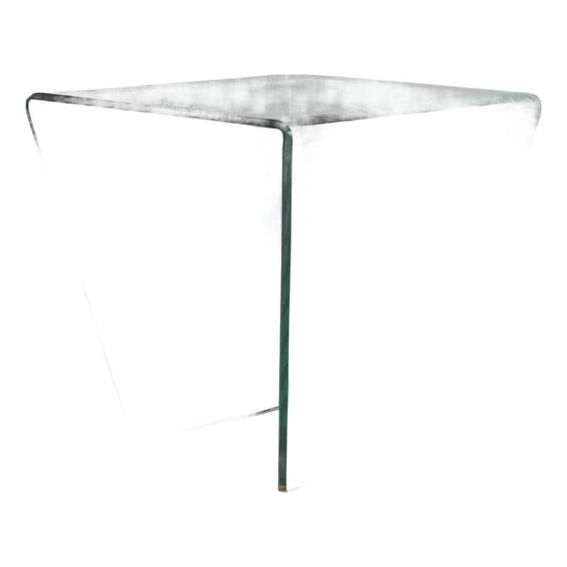 20th Century French Postmodern Curved Glass Coffee Table For Sale