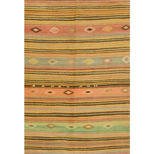 1940s Vintage Turkish Handwoven Kilim Area Rug, 5ft 4in X 9ft 5in For Sale - Image 5 of 8