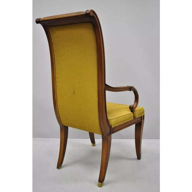 Mid 20th Century Karges French Regency Style Klismos Saber Leg Walnut Dining Chair - Set of 6 For Sale - Image 10 of 11