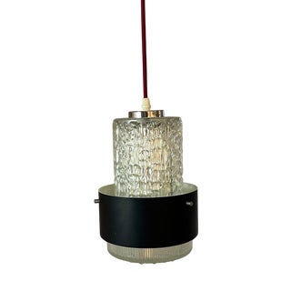 Black Frosted Glass Pendant Lamp by Carl Fagerlund for Orrefors For Sale