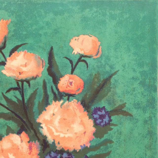 Paper 'Dog Roses and Carnations' by Angelina Lavernia, Post-Impressionist Woman Artist, Barcelona, Spain For Sale - Image 7 of 10