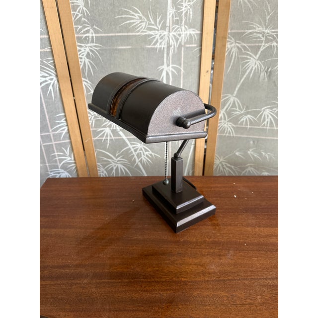1970s Brown Metal Task Lighting Desk Lamp For Sale In Atlanta - Image 6 of 6