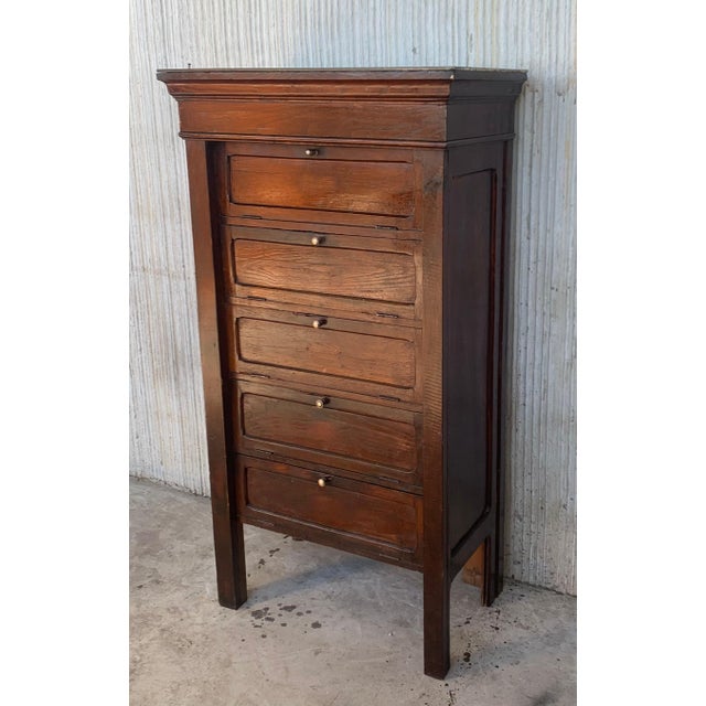 Mid 20th Century French Art Deco Filling Cabinet with Five Folding Fronts For Sale - Image 17 of 18