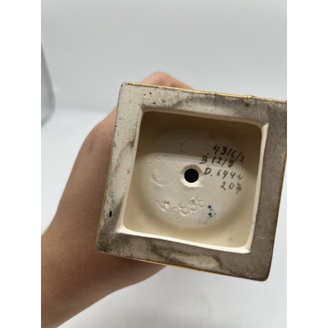 Royal Bonn Lovely Lady Cobalt & Gilt Porcelain Pedestal Vase Signed J. Duren For Sale - Image 12 of 12