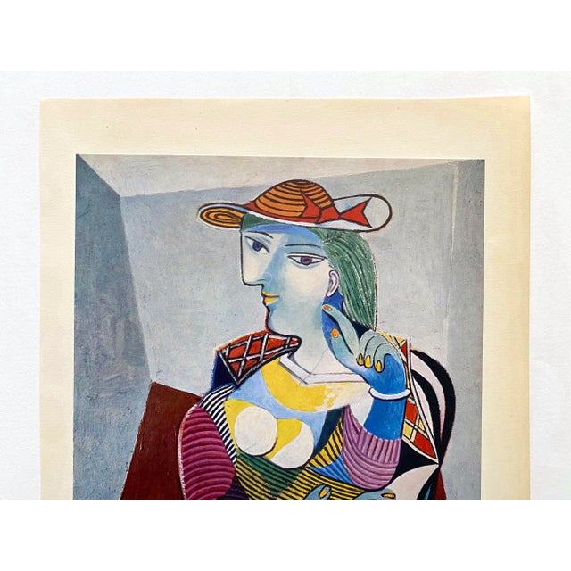 Pablo Picasso Vintage 1955 Modernist 1st Edition Cubist Lithograph Print " Seated Woman Portrait of Marie Therese " 1937 For Sale In Kansas City - Image 6 of 9