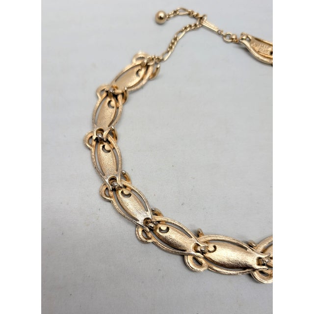 Vintage Late 1950s Signed Boucher Goldtone Collar Necklace For Sale - Image 10 of 12
