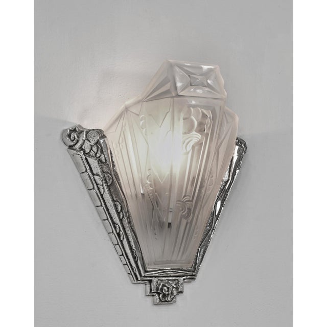 A Pair of French Art Deco Wall Sconces by Paul Gilles 1930 France For Sale - Image 4 of 11