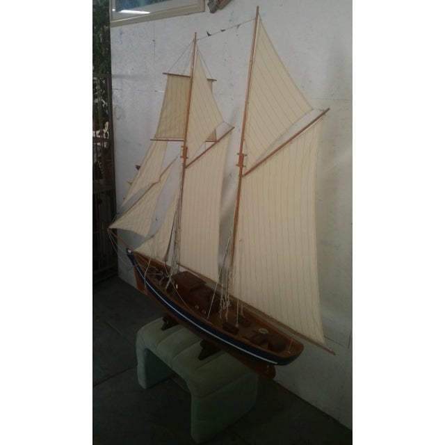 Nautical Six Foot Model Sailboat For Sale - Image 3 of 7