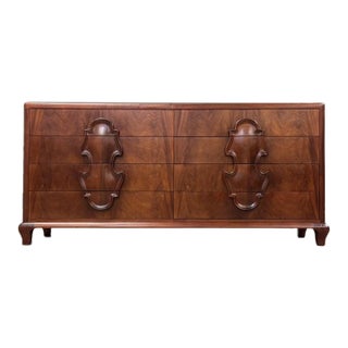 1950s Refinished Walnut Dresser by Johnson Furniture For Sale