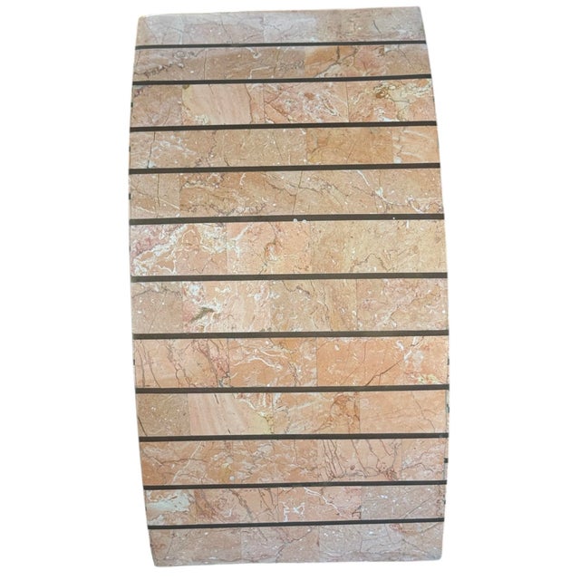 Pink Late 20th Century Maitland Smith Tessellated Pink Marble Domed Box For Sale - Image 8 of 8