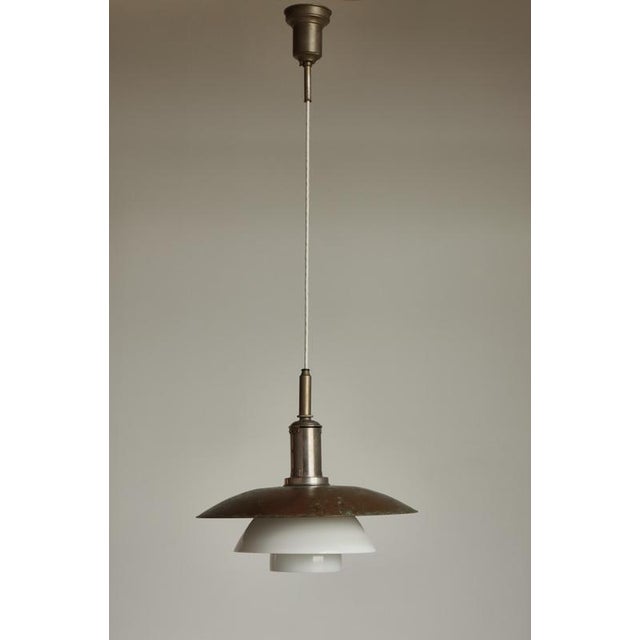 Scandinavian Modern 4/4 Pendant Light in Copper and Glass by Poul Henningsen for Louis Poulsen, 1930s For Sale - Image 15 of 17